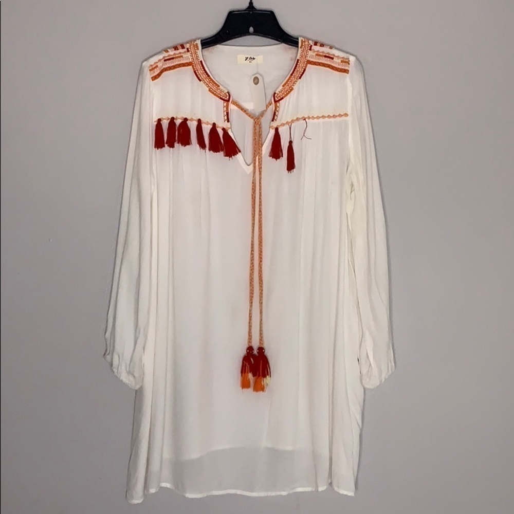Vintage Boho Tunic Tassel Top Upcycled Project missing tassel requires repair
